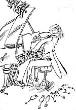 Gerhard Bl�ser Kurt Schwaen. Karikatur
