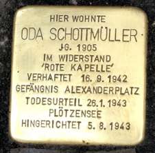 Stolperstein für Oda Schottmüller: eingeweiht mit Musik von Kurt Schwaen