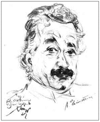 Altert Einstein porträtiert von Emil Stumpp